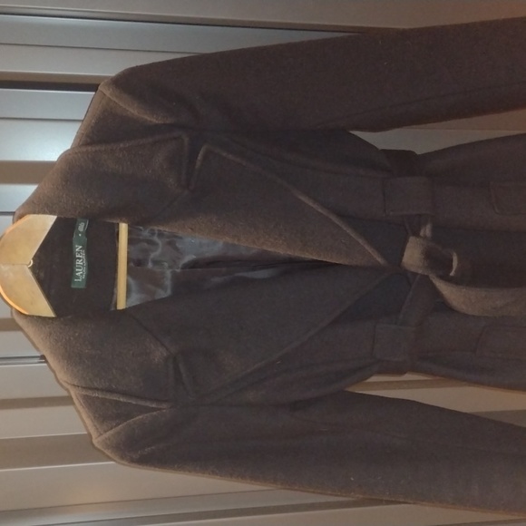 Belted wool-blend Wrap coat - Picture 2 of 3